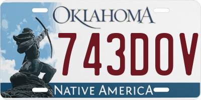 OK license plate 743DOV