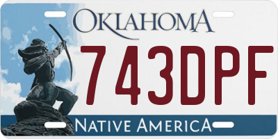 OK license plate 743DPF