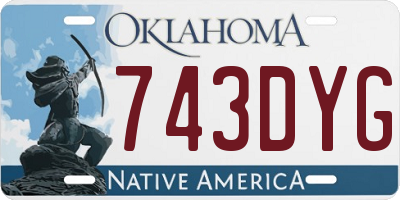 OK license plate 743DYG