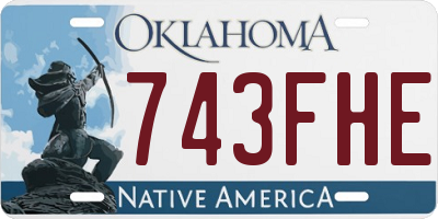 OK license plate 743FHE