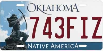 OK license plate 743FIZ