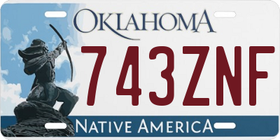 OK license plate 743ZNF