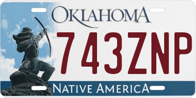 OK license plate 743ZNP