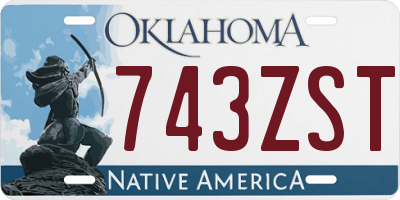 OK license plate 743ZST