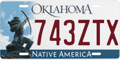 OK license plate 743ZTX