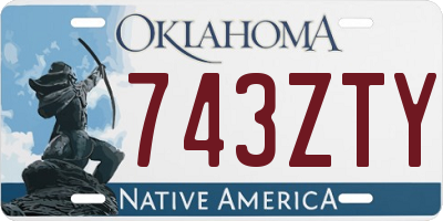 OK license plate 743ZTY