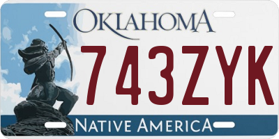 OK license plate 743ZYK