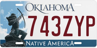 OK license plate 743ZYP