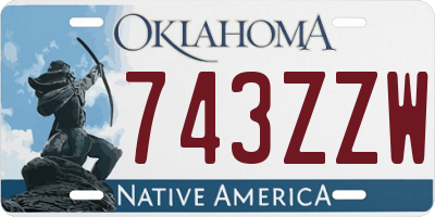 OK license plate 743ZZW