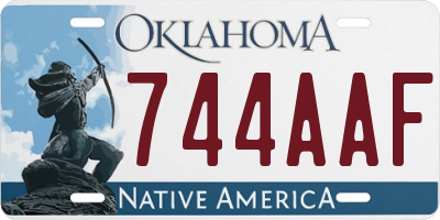 OK license plate 744AAF