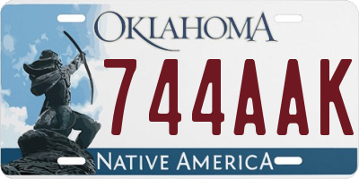 OK license plate 744AAK