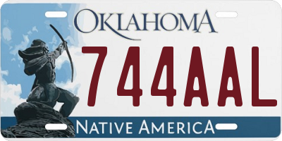 OK license plate 744AAL