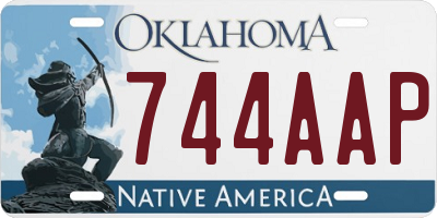 OK license plate 744AAP