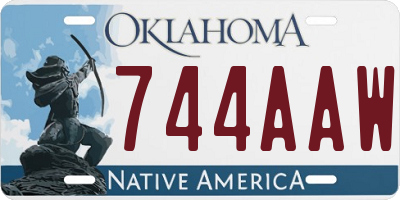 OK license plate 744AAW