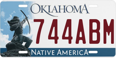 OK license plate 744ABM