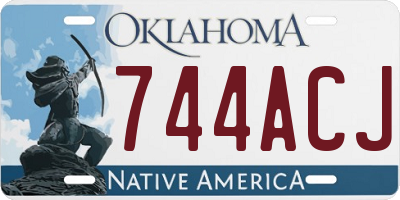 OK license plate 744ACJ