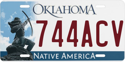 OK license plate 744ACV