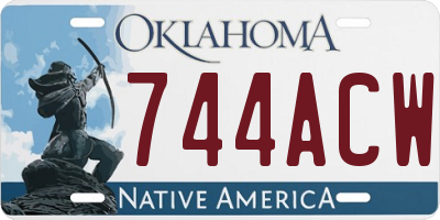 OK license plate 744ACW