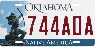 OK license plate 744ADA