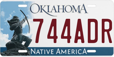 OK license plate 744ADR