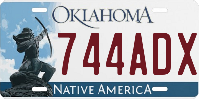 OK license plate 744ADX