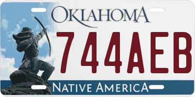 OK license plate 744AEB