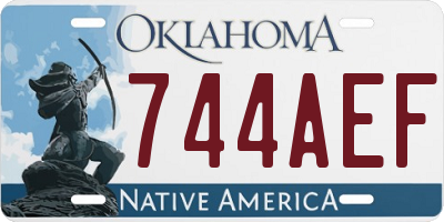 OK license plate 744AEF