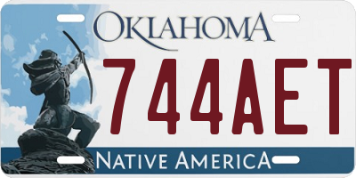 OK license plate 744AET