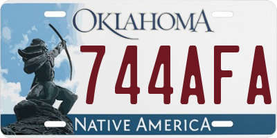 OK license plate 744AFA