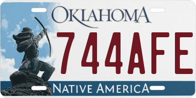 OK license plate 744AFE