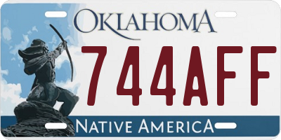 OK license plate 744AFF