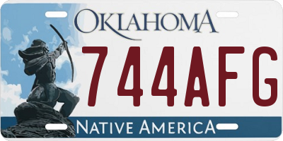 OK license plate 744AFG