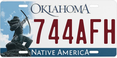 OK license plate 744AFH