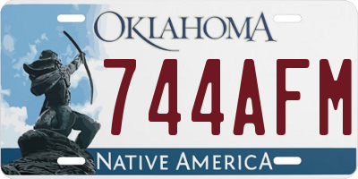OK license plate 744AFM