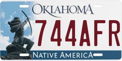 OK license plate 744AFR
