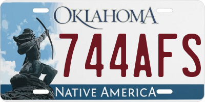OK license plate 744AFS