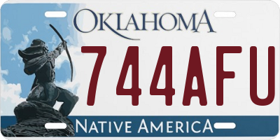 OK license plate 744AFU