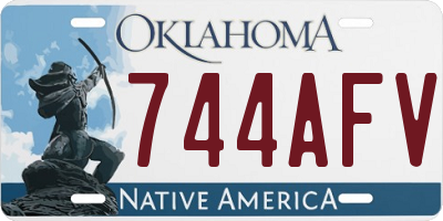 OK license plate 744AFV