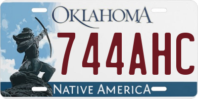 OK license plate 744AHC