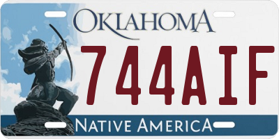 OK license plate 744AIF