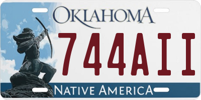 OK license plate 744AII