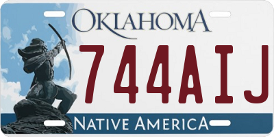 OK license plate 744AIJ