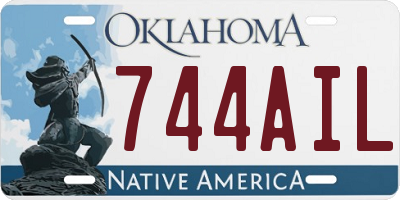 OK license plate 744AIL