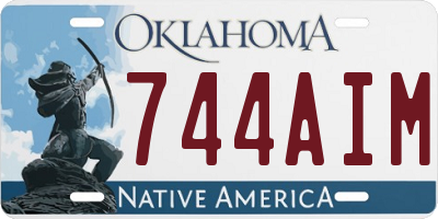 OK license plate 744AIM