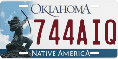 OK license plate 744AIQ