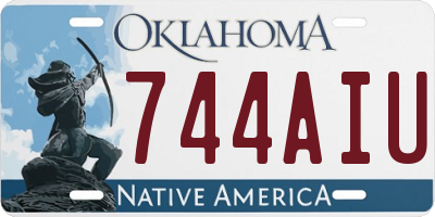 OK license plate 744AIU