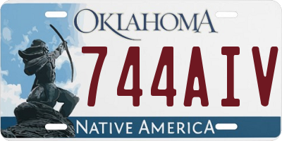 OK license plate 744AIV
