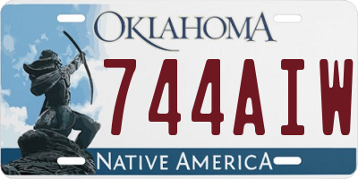 OK license plate 744AIW