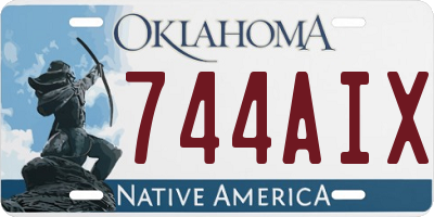 OK license plate 744AIX