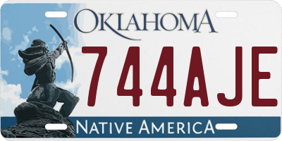 OK license plate 744AJE